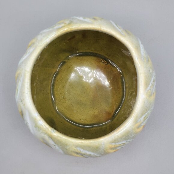 Vintage California USA Ceramic Planter Green Textured Design Mid Century - Picture 4 of 6